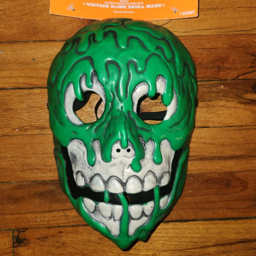 Hyde & Eek Classic Vintage Halloween Mask Melting Toxic Melting Skull One size